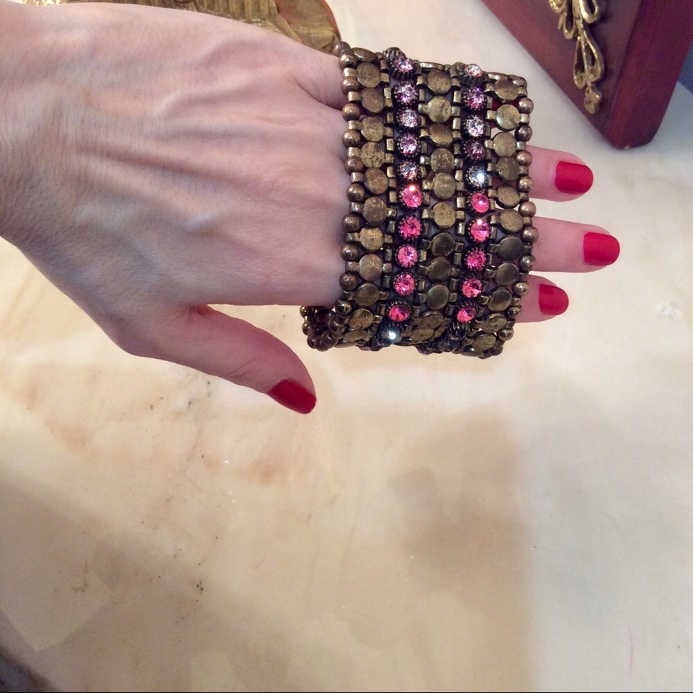 Metal and stones stretch Bracelet